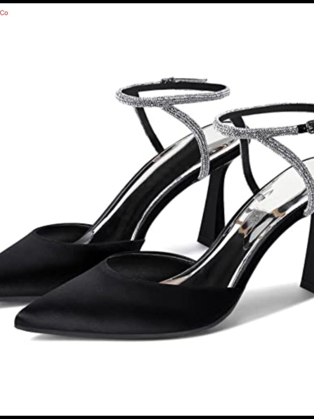 Rhinestone Kitten Heel Satin Pumps Pointed Toe Slingback Wedding Shoes
